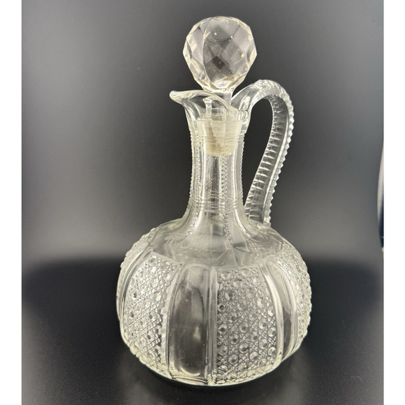 RARE Antique McKee 1898 EAPG " Rainbow clear" 8.75” Decanter w/Stopper - Picture 8 of 11